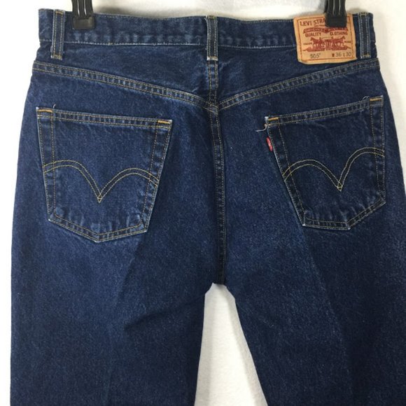 Levi's 505 Jeans Regular Fit Dark Blue Denim - Picture 7 of 11